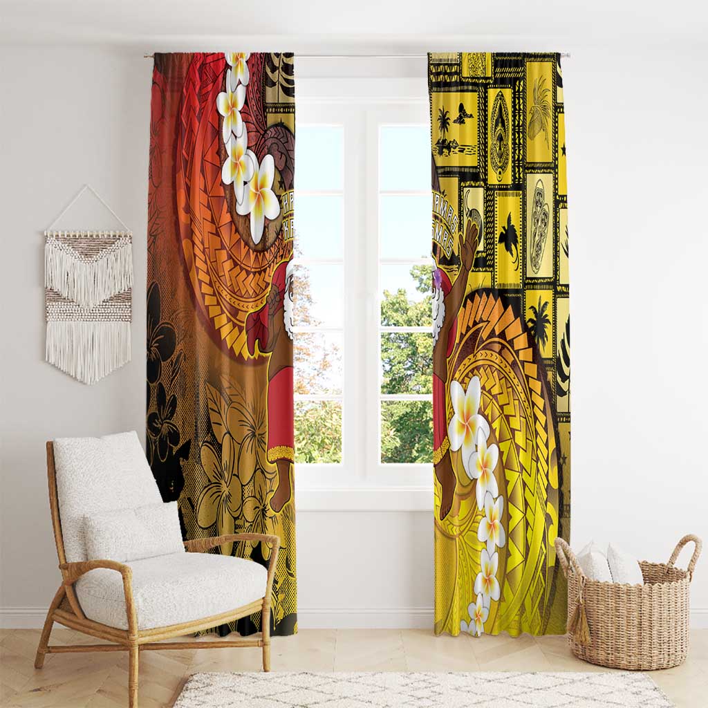 Papua New Guinea Retro Christmas Window Curtain Hamamas Krismas - Polynesian Pride