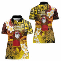 Papua New Guinea Retro Christmas Women Polo Shirt Hamamas Krismas - Polynesian Pride