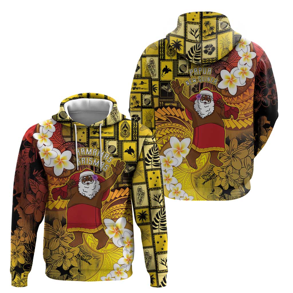 Papua New Guinea Retro Christmas Zip Hoodie Hamamas Krismas - Polynesian Pride