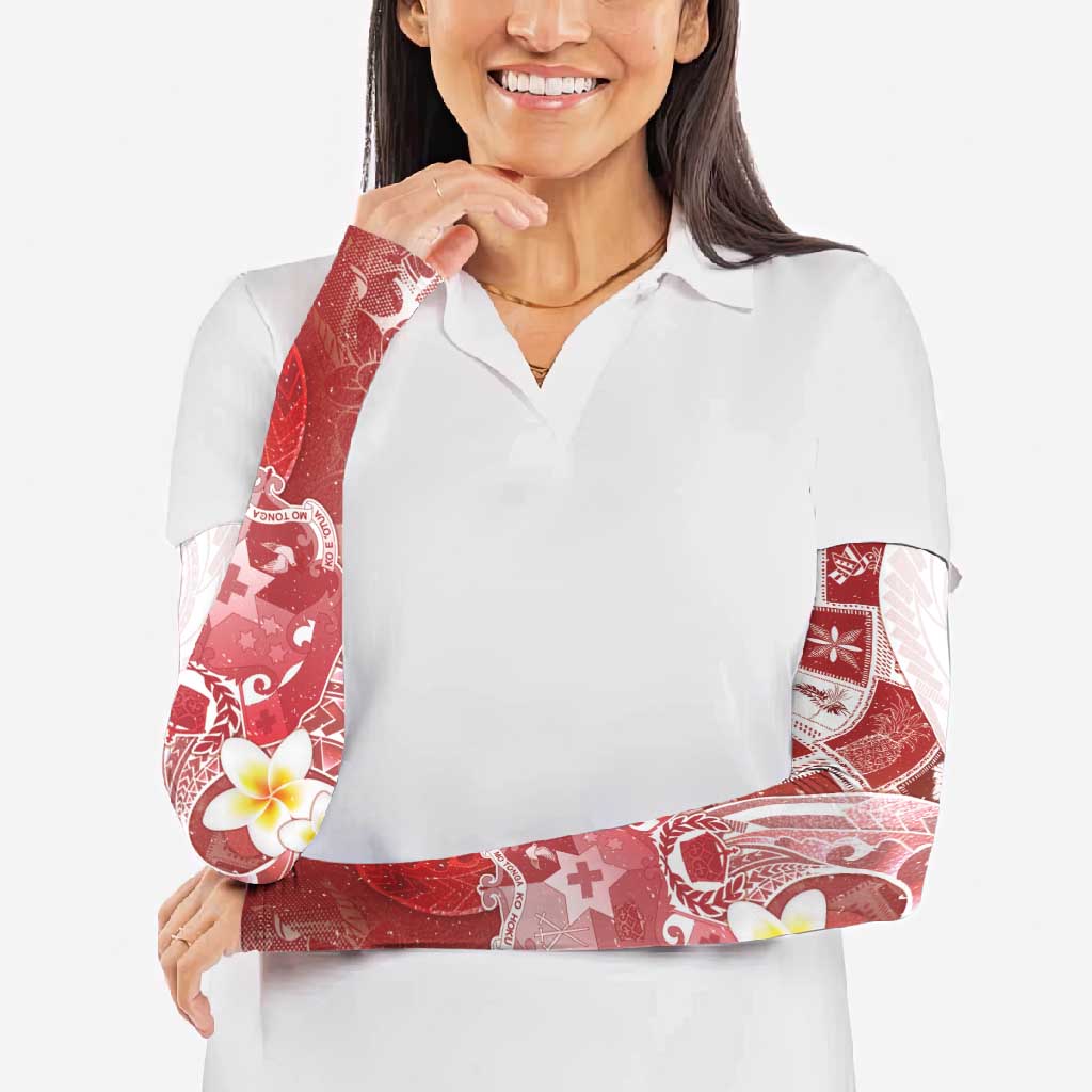 Tonga Christmas Arm Sleeves Kilisimasi Fiefia Retro Style Red - Polynesian Pride