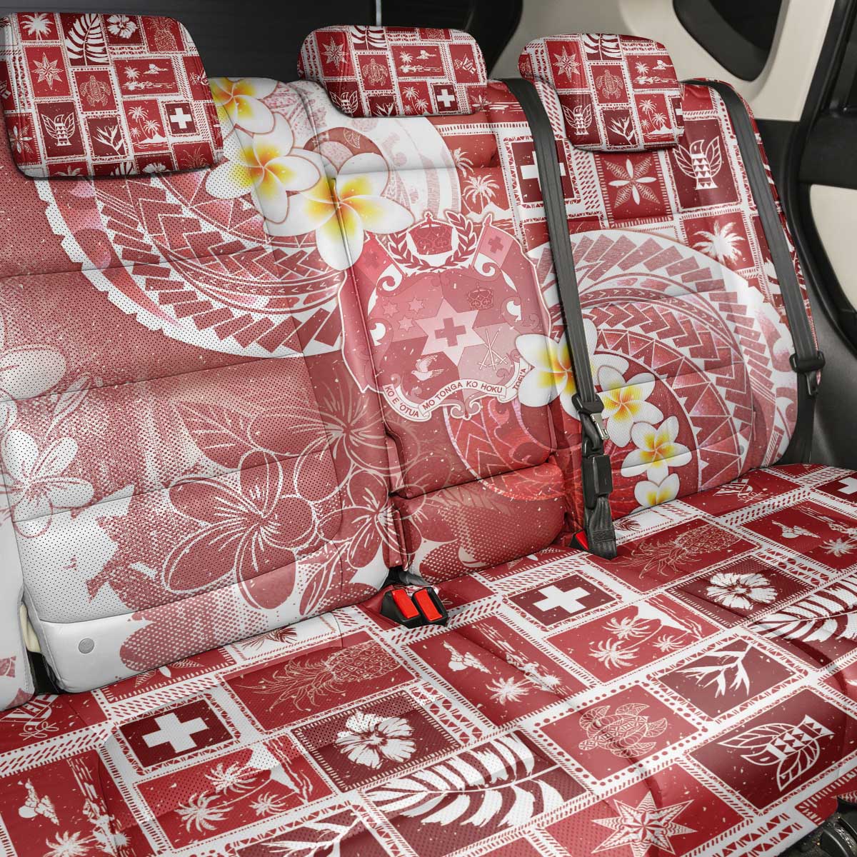 Tonga Christmas Back Car Seat Cover Kilisimasi Fiefia Retro Style Red LT05 - Polynesian Pride