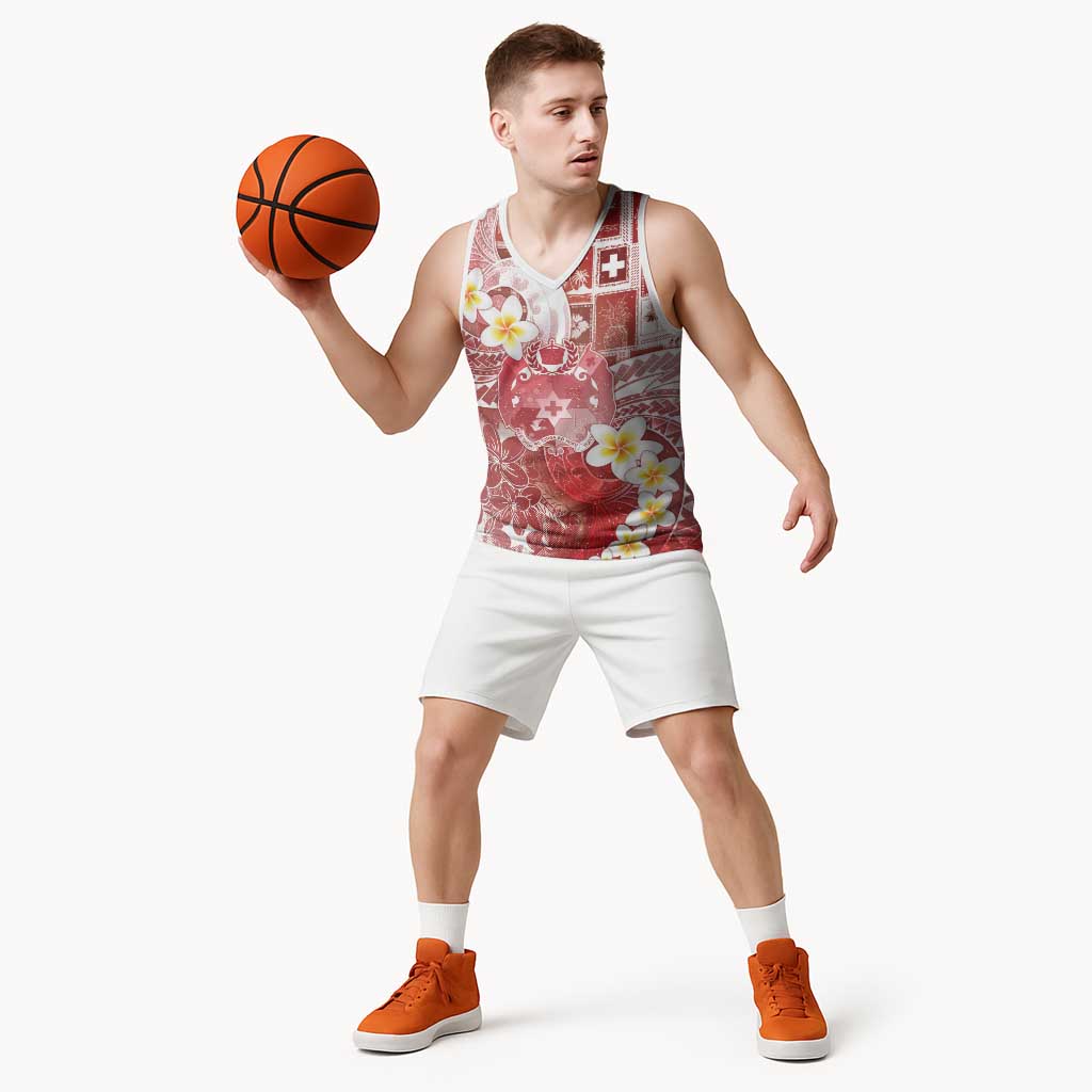 Tonga Christmas Basketball Jersey Kilisimasi Fiefia Retro Style Red - Polynesian Pride
