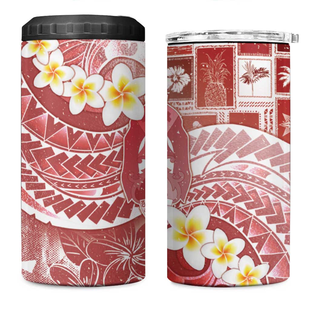 Tonga Christmas 4 in 1 Can Cooler Tumbler Kilisimasi Fiefia Retro Style Red LT05 One Size: 16 oz Red - Polynesian Pride