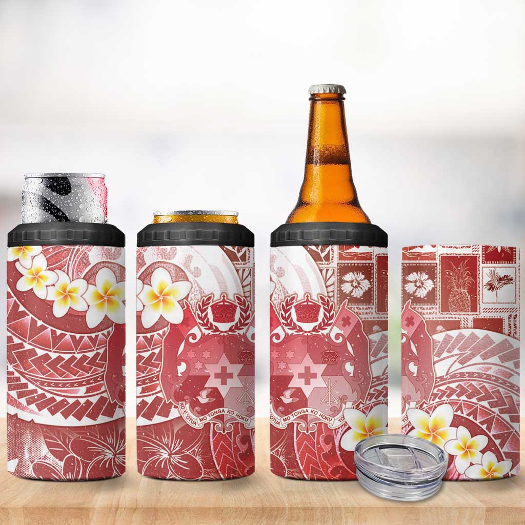 Tonga Christmas 4 in 1 Can Cooler Tumbler Kilisimasi Fiefia Retro Style Red LT05 - Polynesian Pride