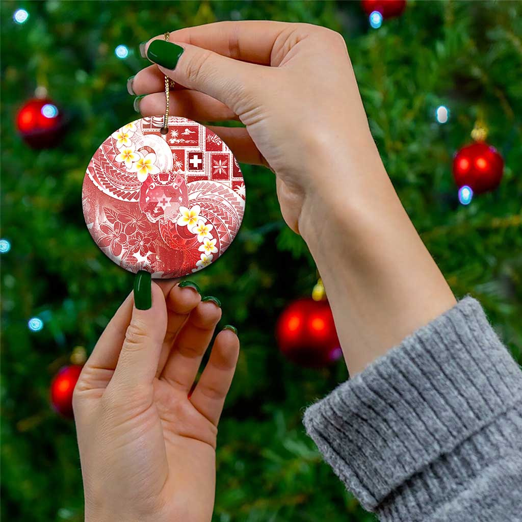 Tonga Christmas Ceramic Ornament Kilisimasi Fiefia Retro Style Red - Polynesian Pride