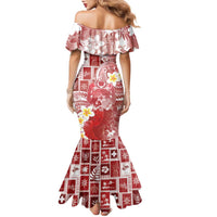 Tonga Christmas Family Matching Mermaid Dress and Hawaiian Shirt Kilisimasi Fiefia Retro Style Red LT05 - Polynesian Pride