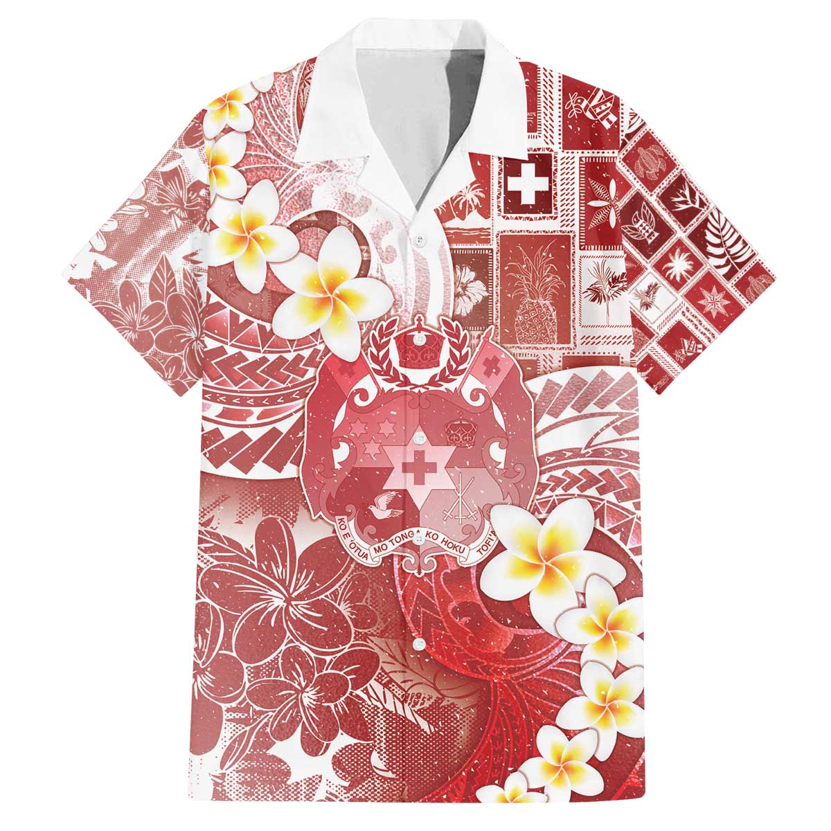 Tonga Christmas Family Matching Off The Shoulder Long Sleeve Dress and Hawaiian Shirt Kilisimasi Fiefia Retro Style Red LT05 Dad's Shirt - Short Sleeve Red - Polynesian Pride