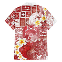 Tonga Christmas Family Matching Off The Shoulder Long Sleeve Dress and Hawaiian Shirt Kilisimasi Fiefia Retro Style Red LT05 - Polynesian Pride