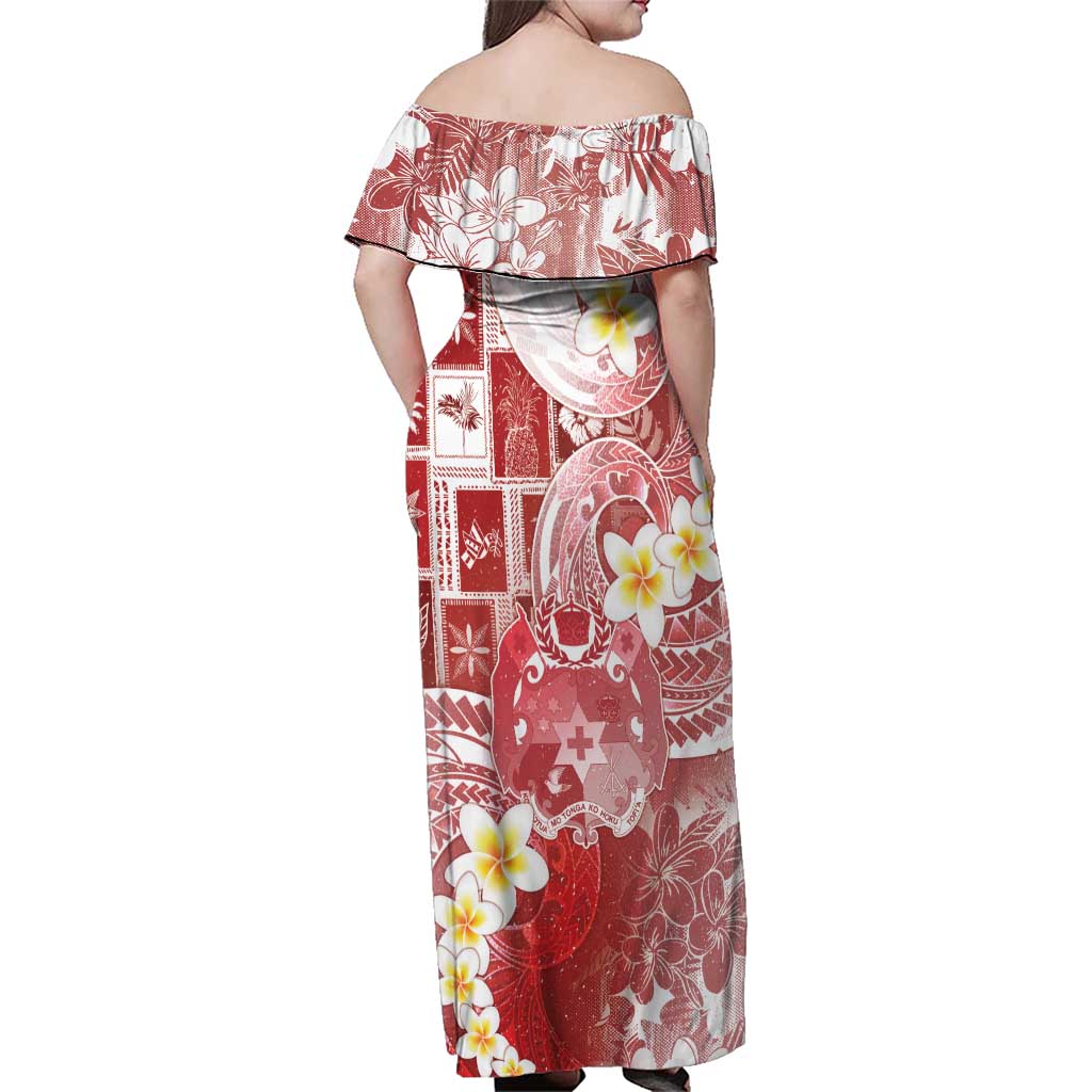 Tonga Christmas Family Matching Off Shoulder Maxi Dress and Hawaiian Shirt Kilisimasi Fiefia Retro Style Red LT05 - Polynesian Pride
