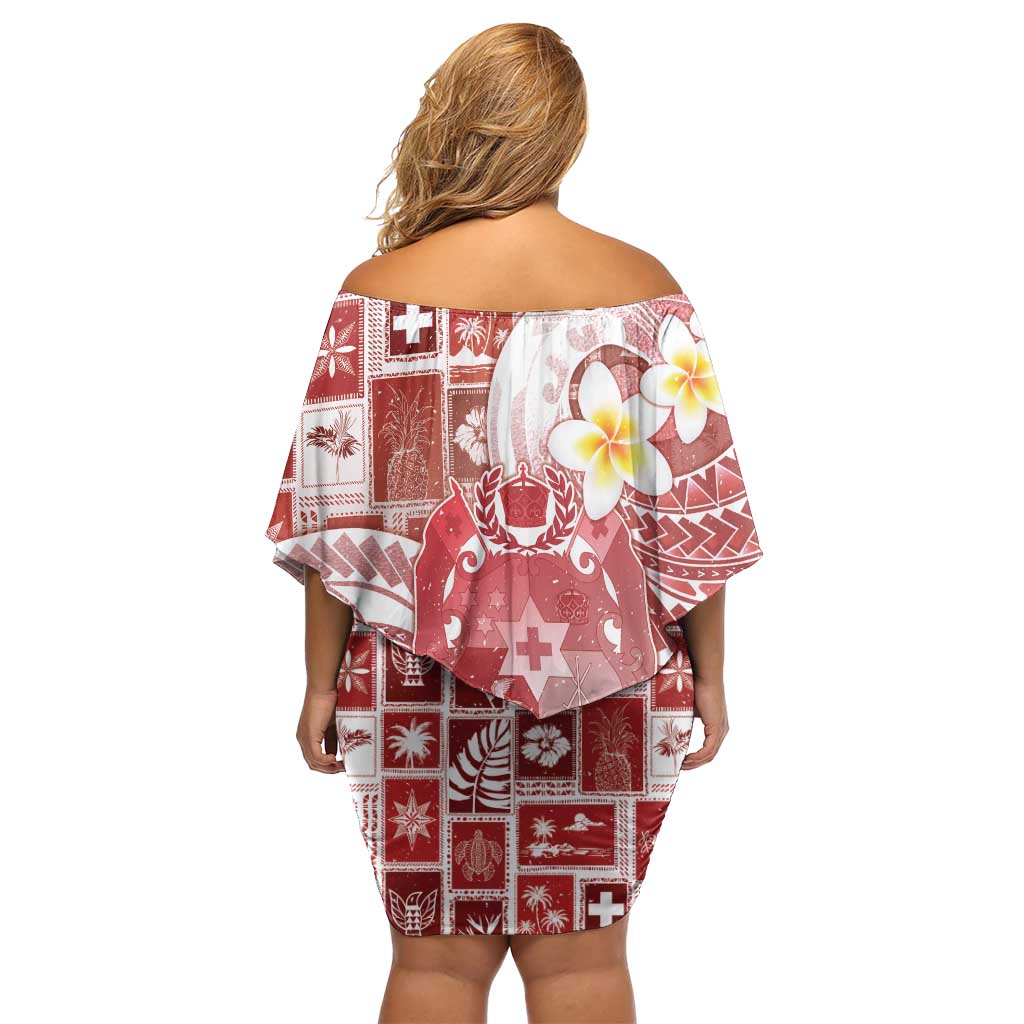 Tonga Christmas Family Matching Off Shoulder Short Dress and Hawaiian Shirt Kilisimasi Fiefia Retro Style Red LT05 - Polynesian Pride