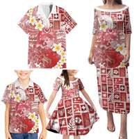 Tonga Christmas Family Matching Puletasi and Hawaiian Shirt Kilisimasi Fiefia Retro Style Red LT05 - Polynesian Pride
