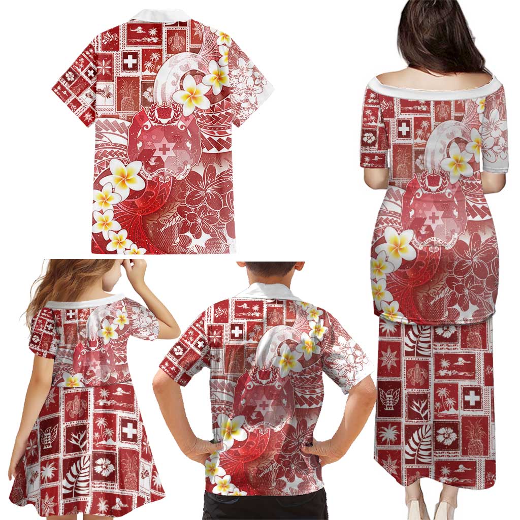 Tonga Christmas Family Matching Puletasi and Hawaiian Shirt Kilisimasi Fiefia Retro Style Red LT05 - Polynesian Pride