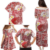 Tonga Christmas Family Matching Puletasi and Hawaiian Shirt Kilisimasi Fiefia Retro Style Red LT05 - Polynesian Pride