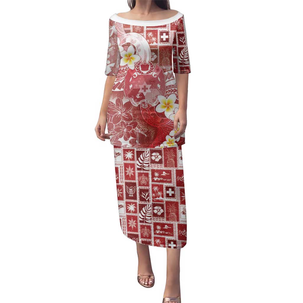 Tonga Christmas Family Matching Puletasi and Hawaiian Shirt Kilisimasi Fiefia Retro Style Red LT05 Mom's Dress Red - Polynesian Pride