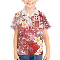Tonga Christmas Family Matching Puletasi and Hawaiian Shirt Kilisimasi Fiefia Retro Style Red LT05 Son's Shirt Red - Polynesian Pride