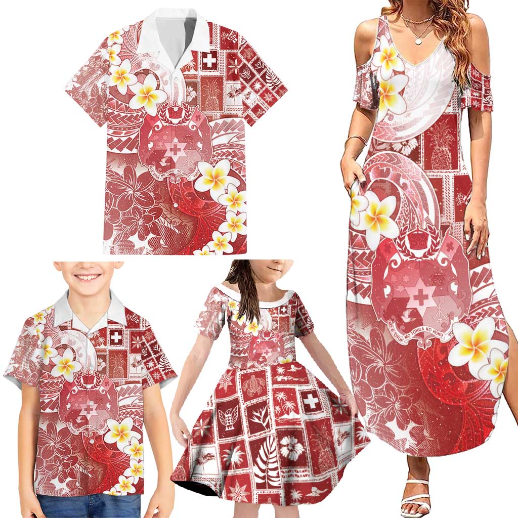 Tonga Christmas Family Matching Summer Maxi Dress and Hawaiian Shirt Kilisimasi Fiefia Retro Style Red LT05 - Polynesian Pride