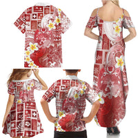 Tonga Christmas Family Matching Summer Maxi Dress and Hawaiian Shirt Kilisimasi Fiefia Retro Style Red LT05 - Polynesian Pride