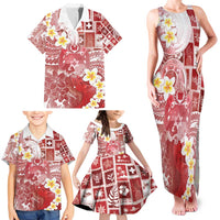 Tonga Christmas Family Matching Tank Maxi Dress and Hawaiian Shirt Kilisimasi Fiefia Retro Style Red LT05 - Polynesian Pride