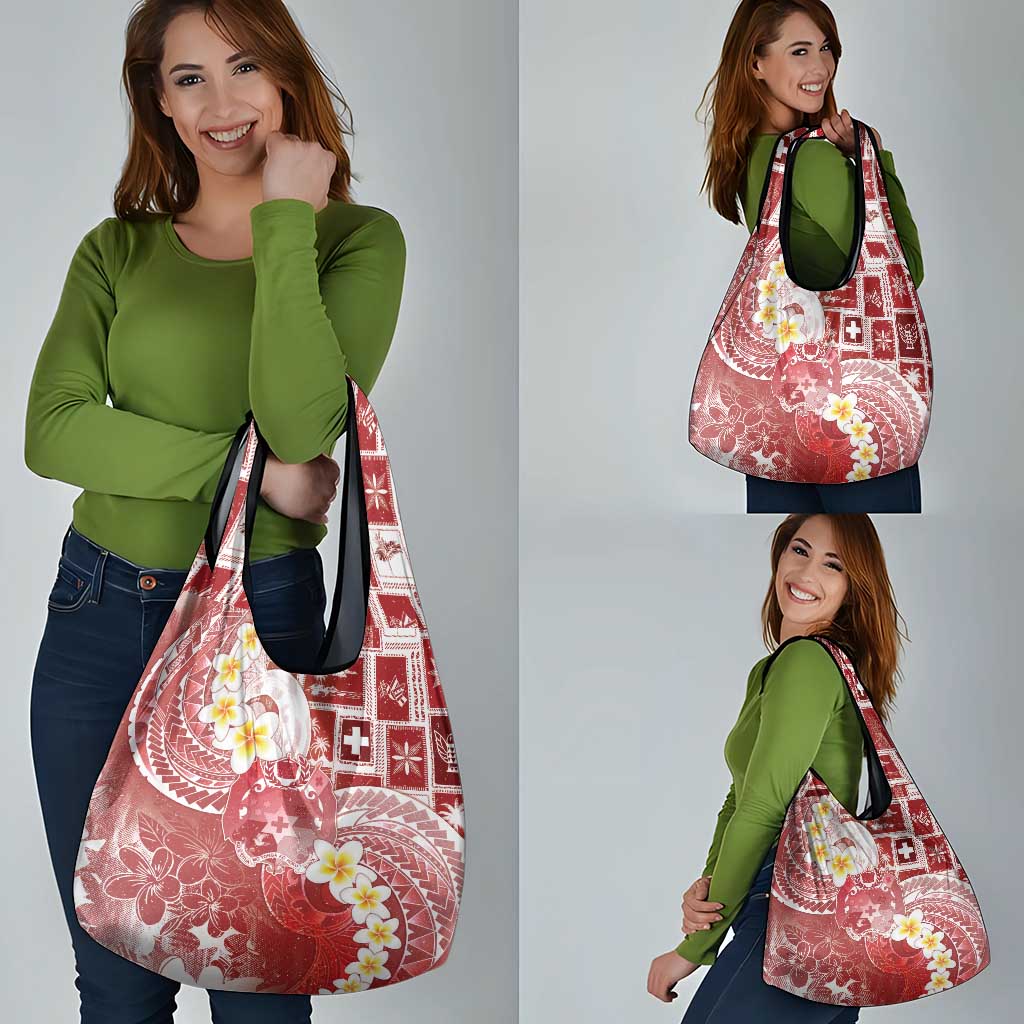 Tonga Christmas Grocery Bag Kilisimasi Fiefia Retro Style Red - Polynesian Pride