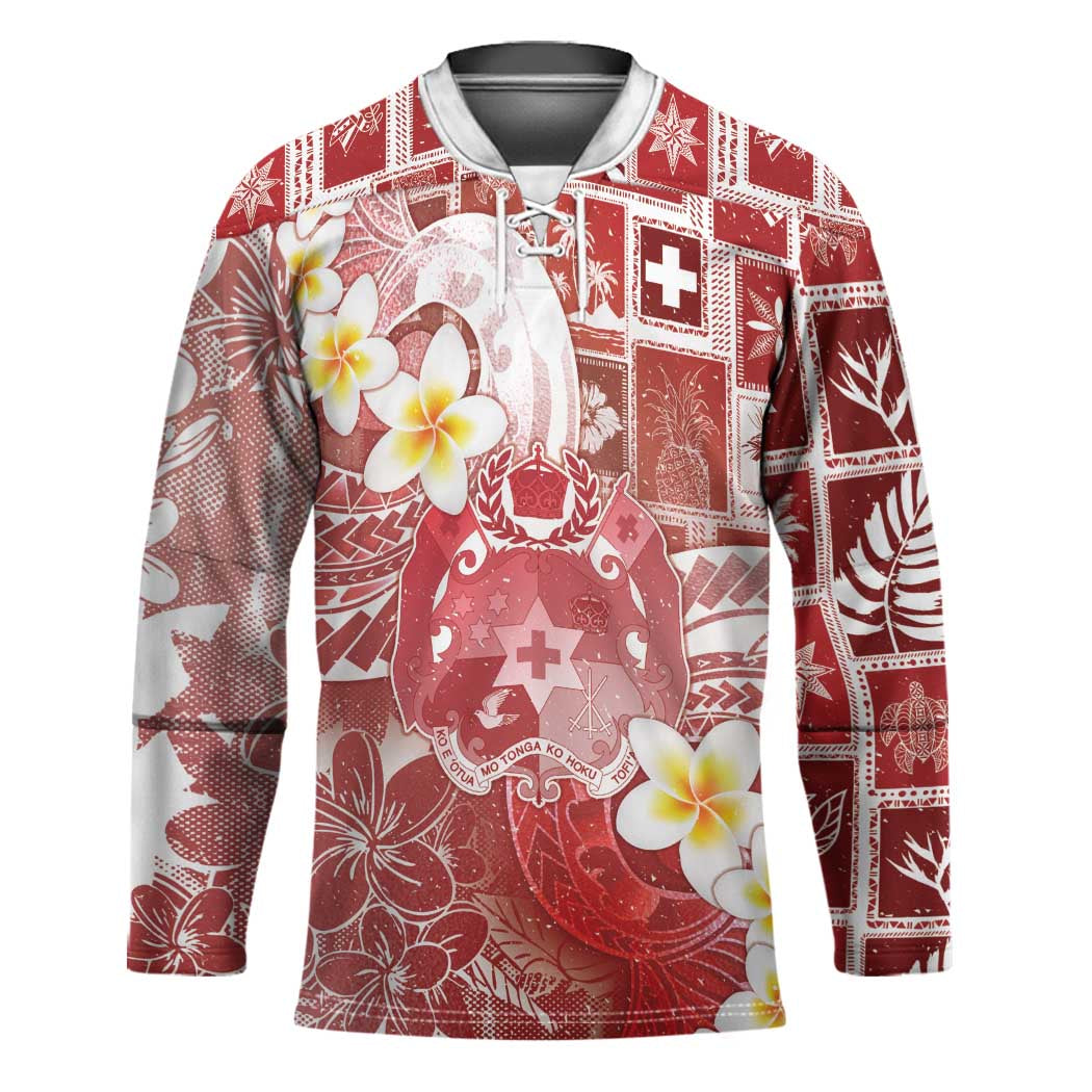Tonga Christmas Hockey Jersey Kilisimasi Fiefia Retro Style Red - Polynesian Pride