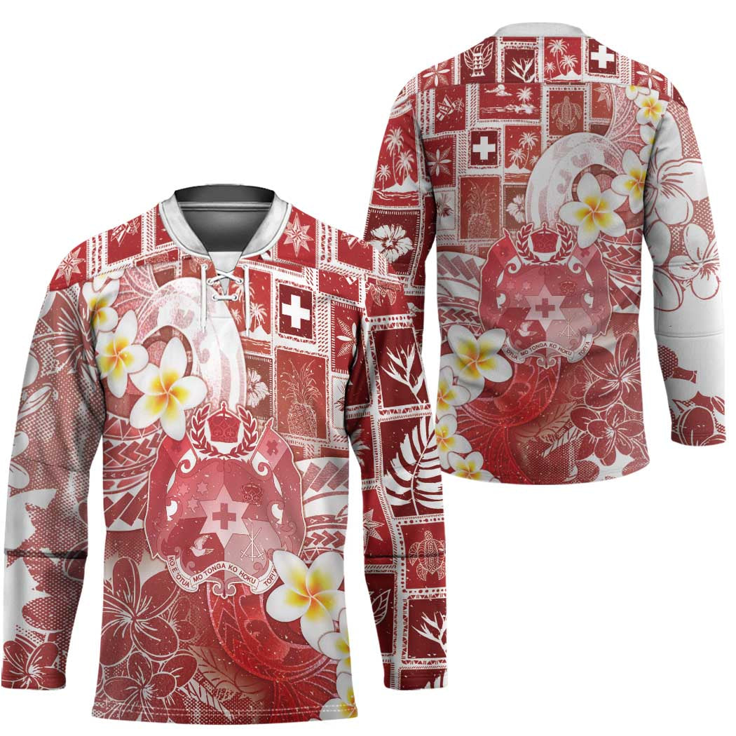 Tonga Christmas Hockey Jersey Kilisimasi Fiefia Retro Style Red - Polynesian Pride