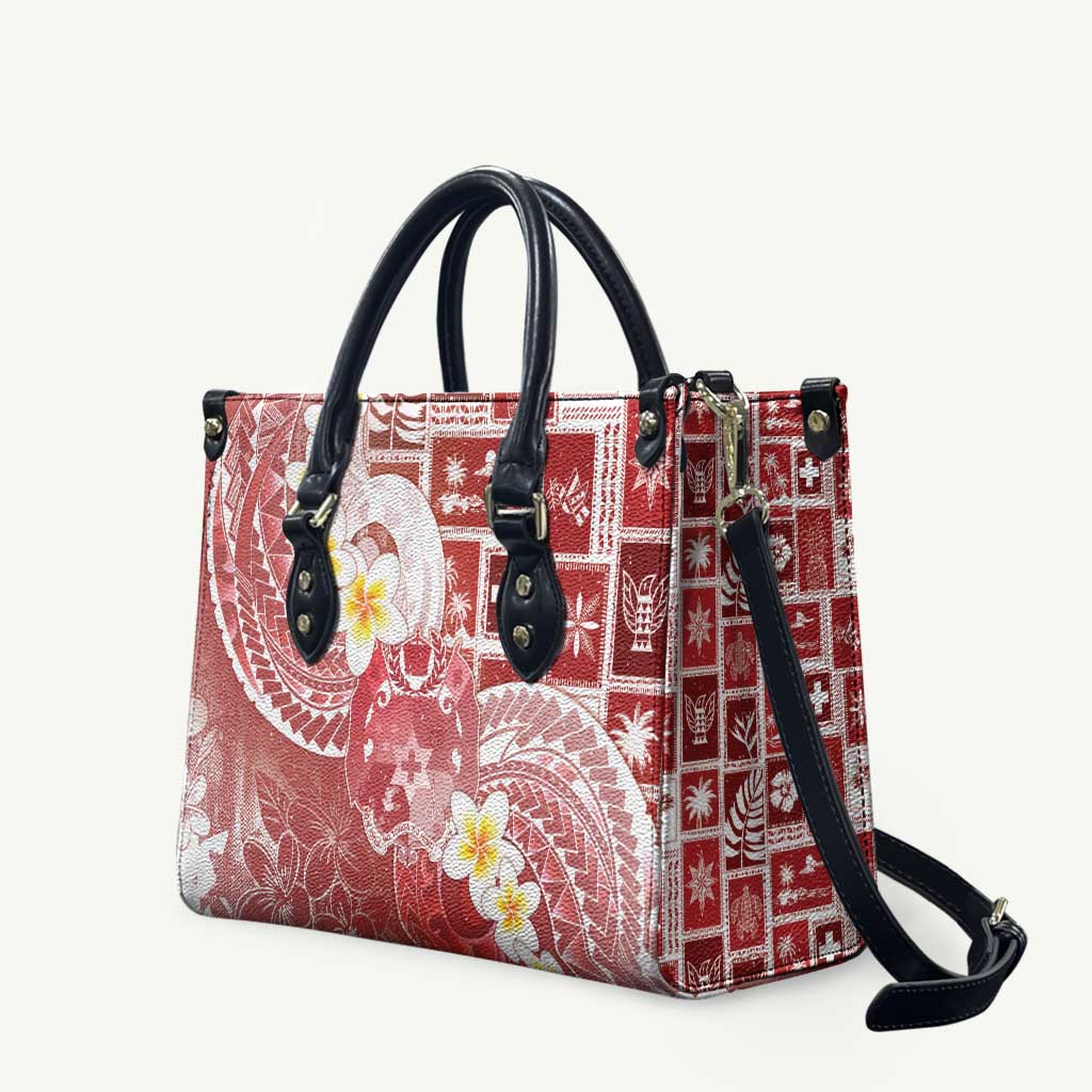 Tonga Christmas Leather Bag Kilisimasi Fiefia Retro Style Red - Polynesian Pride