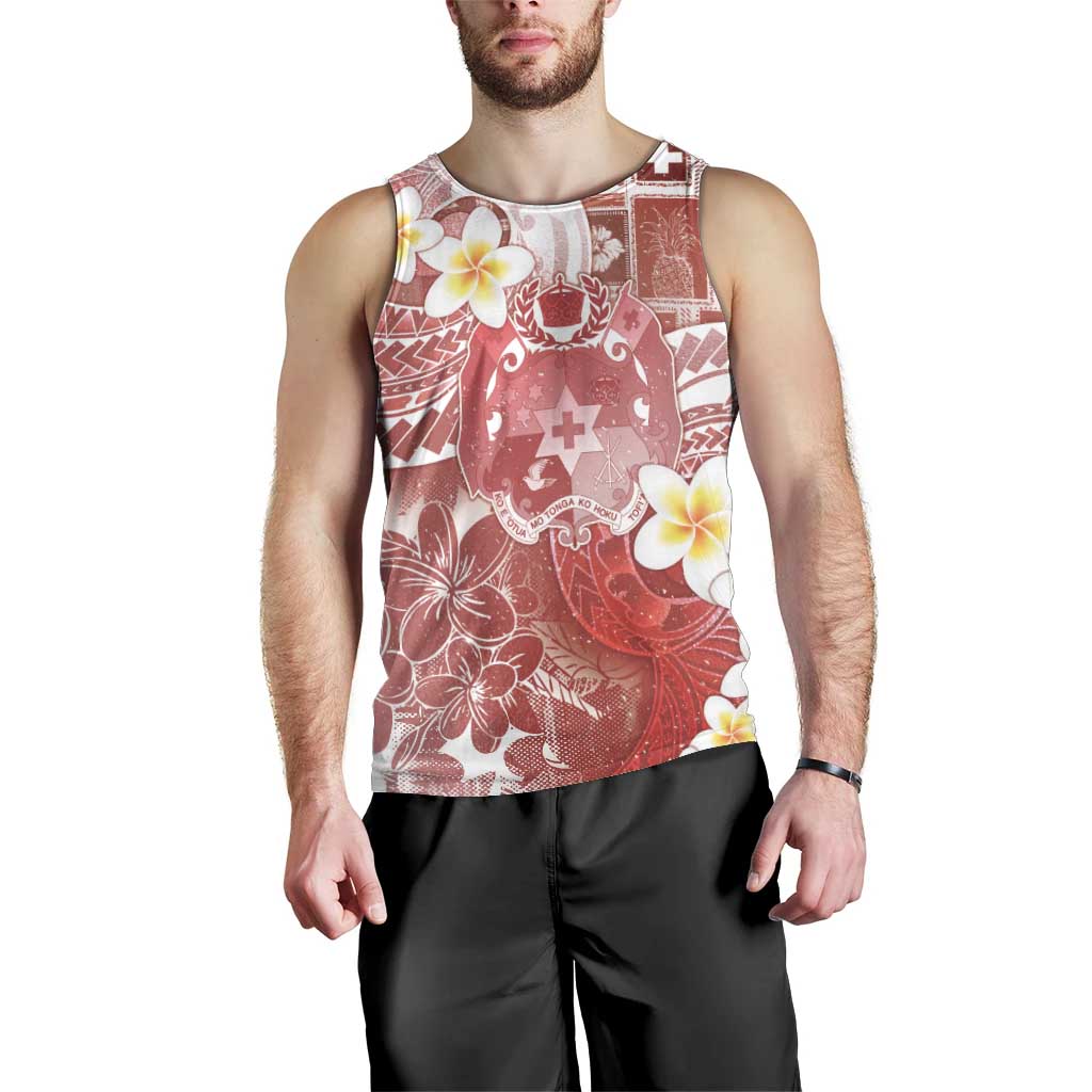 Tonga Christmas Men Tank Top Kilisimasi Fiefia Retro Style Red - Polynesian Pride