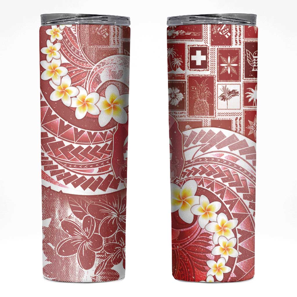 Tonga Christmas Skinny Tumbler Kilisimasi Fiefia Retro Style Red LT05 Red - Polynesian Pride