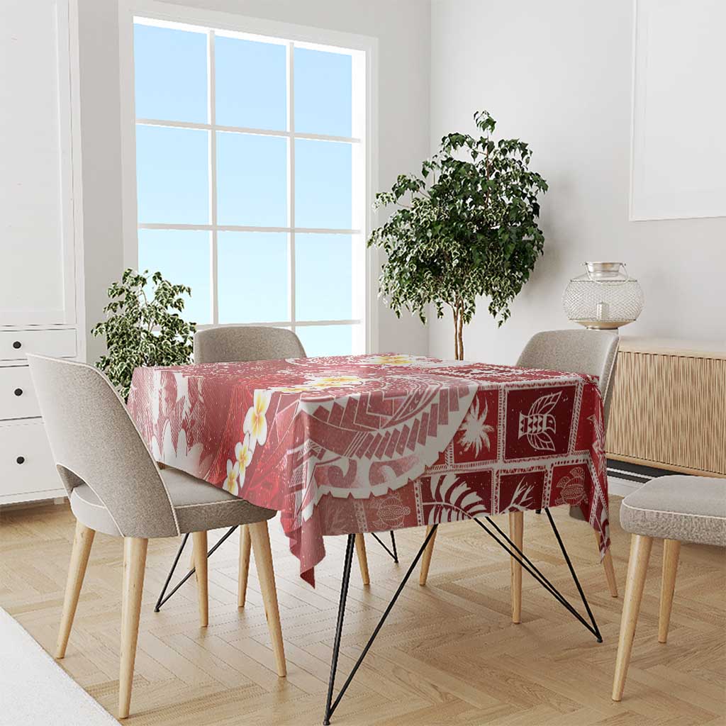 Tonga Christmas Tablecloth Kilisimasi Fiefia Retro Style Red - Polynesian Pride