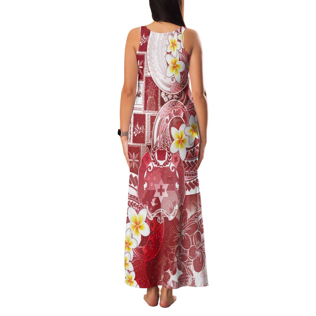 Tonga Christmas Tank Maxi Dress Kilisimasi Fiefia Retro Style Red - Polynesian Pride