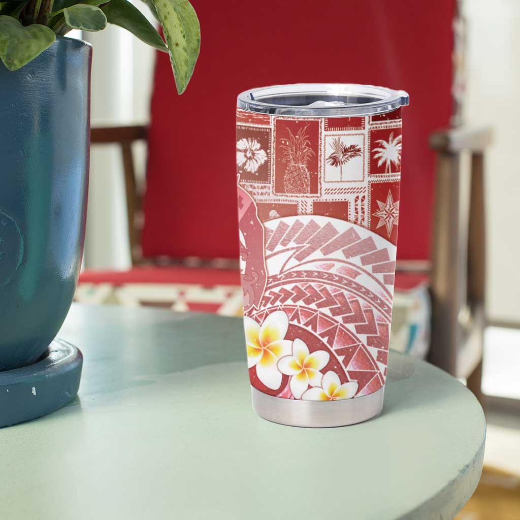 Tonga Christmas Tumbler Cup Kilisimasi Fiefia Retro Style Red - Polynesian Pride