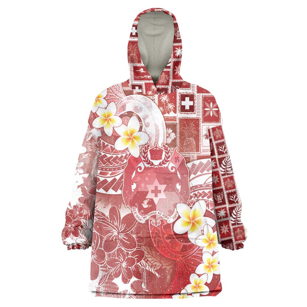 Tonga Christmas Wearable Blanket Hoodie Kilisimasi Fiefia Retro Style Red LT05 One Size Red - Polynesian Pride