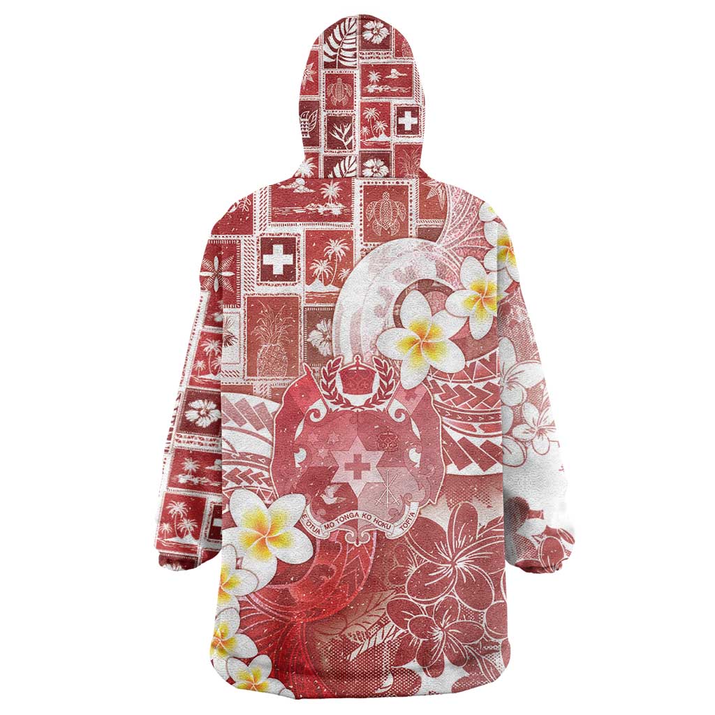 Tonga Christmas Wearable Blanket Hoodie Kilisimasi Fiefia Retro Style Red LT05 - Polynesian Pride