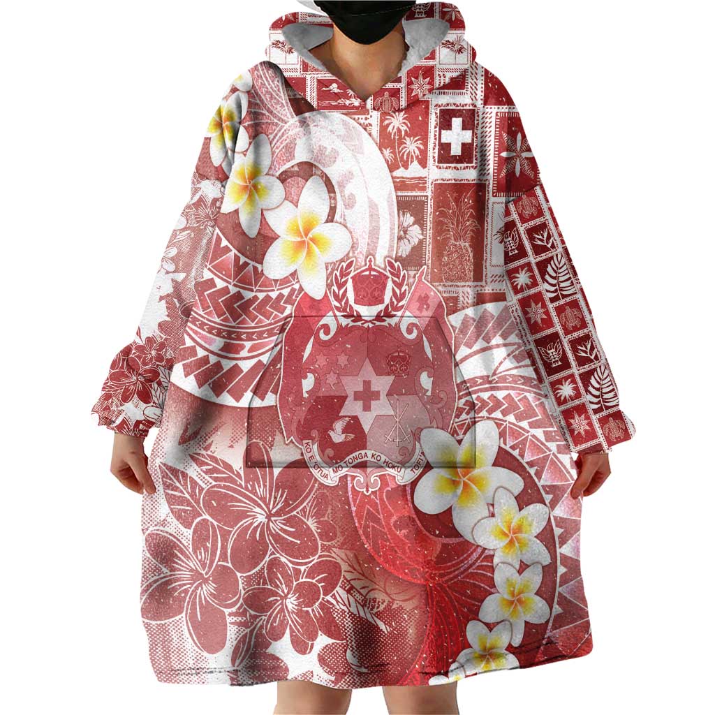 Tonga Christmas Wearable Blanket Hoodie Kilisimasi Fiefia Retro Style Red LT05 - Polynesian Pride
