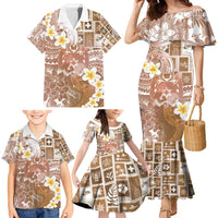 Tonga Christmas Family Matching Mermaid Dress and Hawaiian Shirt Kilisimasi Fiefia Retro Style Brown LT05 - Polynesian Pride