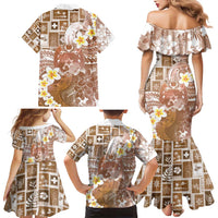 Tonga Christmas Family Matching Mermaid Dress and Hawaiian Shirt Kilisimasi Fiefia Retro Style Brown LT05 - Polynesian Pride