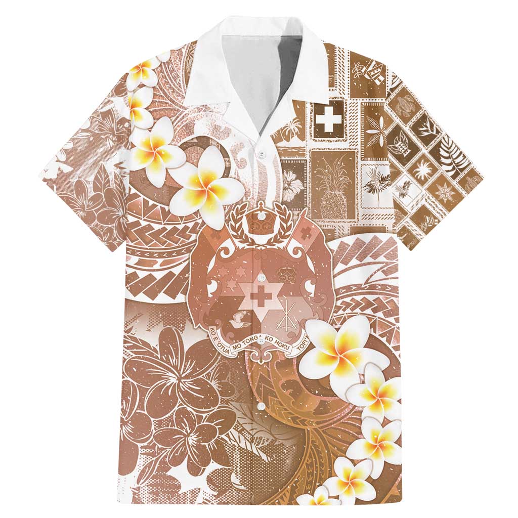 Tonga Christmas Family Matching Mermaid Dress and Hawaiian Shirt Kilisimasi Fiefia Retro Style Brown LT05 Dad's Shirt - Short Sleeve Brown - Polynesian Pride