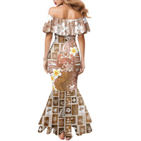 Tonga Christmas Family Matching Mermaid Dress and Hawaiian Shirt Kilisimasi Fiefia Retro Style Brown LT05 - Polynesian Pride