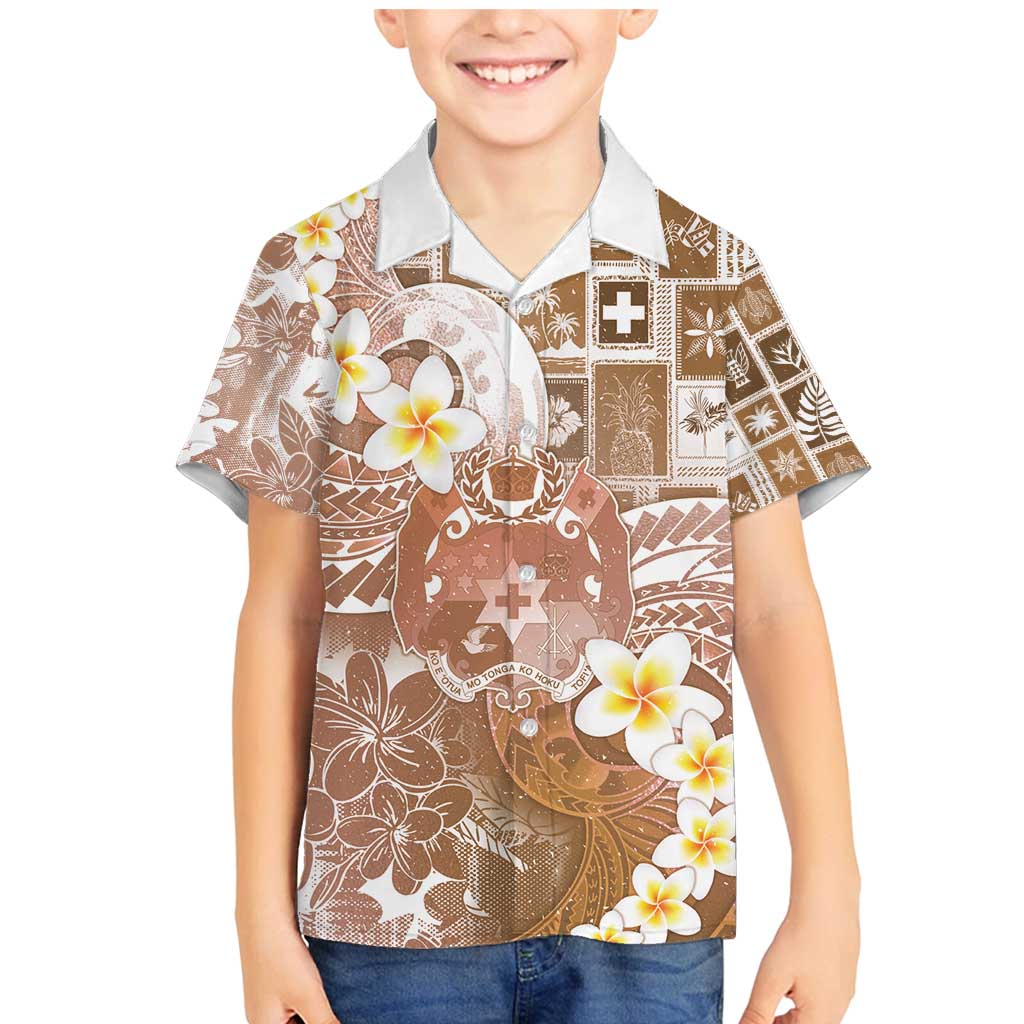 Tonga Christmas Family Matching Mermaid Dress and Hawaiian Shirt Kilisimasi Fiefia Retro Style Brown LT05 Son's Shirt Brown - Polynesian Pride