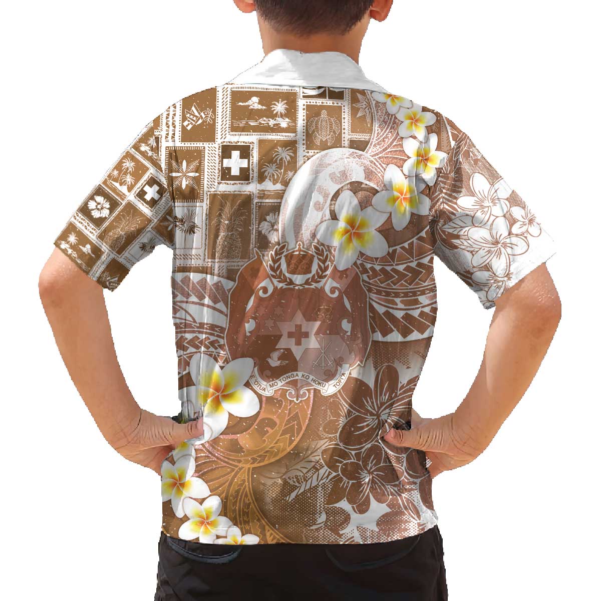 Tonga Christmas Family Matching Off The Shoulder Long Sleeve Dress and Hawaiian Shirt Kilisimasi Fiefia Retro Style Brown LT05 - Polynesian Pride