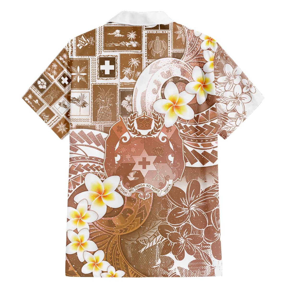 Tonga Christmas Family Matching Off The Shoulder Long Sleeve Dress and Hawaiian Shirt Kilisimasi Fiefia Retro Style Brown LT05 - Polynesian Pride