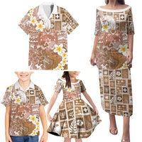 Tonga Christmas Family Matching Puletasi and Hawaiian Shirt Kilisimasi Fiefia Retro Style Brown LT05 - Polynesian Pride