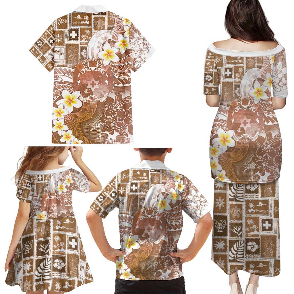 Tonga Christmas Family Matching Puletasi and Hawaiian Shirt Kilisimasi Fiefia Retro Style Brown LT05 - Polynesian Pride