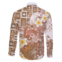 Tonga Christmas Family Matching Summer Maxi Dress and Hawaiian Shirt Kilisimasi Fiefia Retro Style Brown LT05 - Polynesian Pride