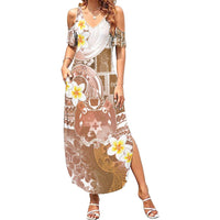 Tonga Christmas Family Matching Summer Maxi Dress and Hawaiian Shirt Kilisimasi Fiefia Retro Style Brown LT05 Mom's Dress Brown - Polynesian Pride