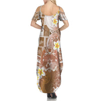 Tonga Christmas Family Matching Summer Maxi Dress and Hawaiian Shirt Kilisimasi Fiefia Retro Style Brown LT05 - Polynesian Pride
