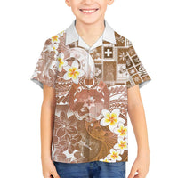 Tonga Christmas Family Matching Summer Maxi Dress and Hawaiian Shirt Kilisimasi Fiefia Retro Style Brown LT05 Son's Shirt Brown - Polynesian Pride
