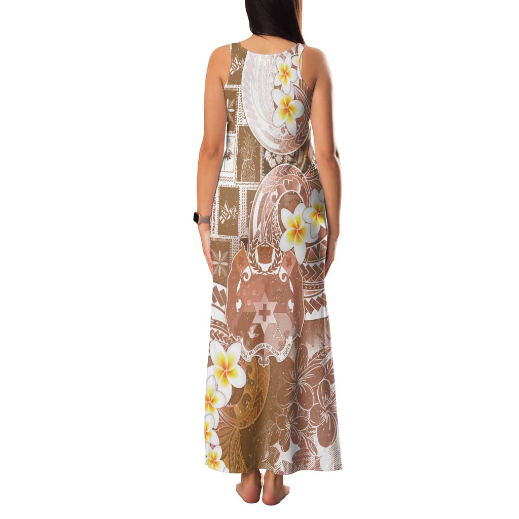 Tonga Christmas Family Matching Tank Maxi Dress and Hawaiian Shirt Kilisimasi Fiefia Retro Style Brown LT05 - Polynesian Pride