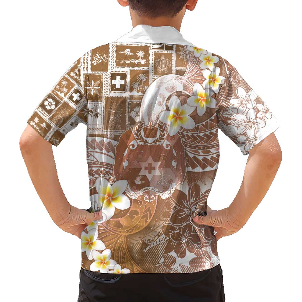 Tonga Christmas Hawaiian Shirt Kilisimasi Fiefia Retro Style Brown - Polynesian Pride