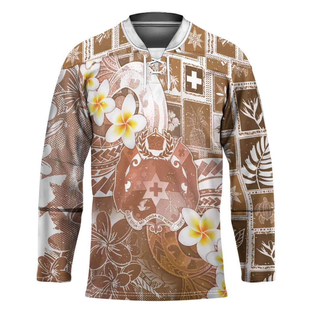 Tonga Christmas Hockey Jersey Kilisimasi Fiefia Retro Style Brown - Polynesian Pride